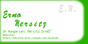 erno mersitz business card